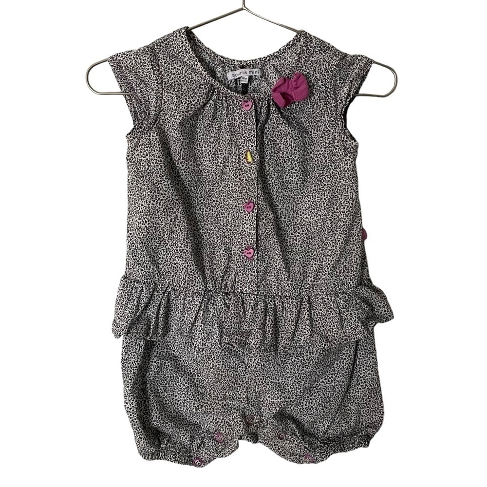 Souris Mini Romper Baby Girl 18 Months Animal Print 100% Cotton One Piece Jumper